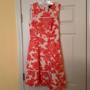 Adrianna Papell Coral Fit/Flare Dress EUC
